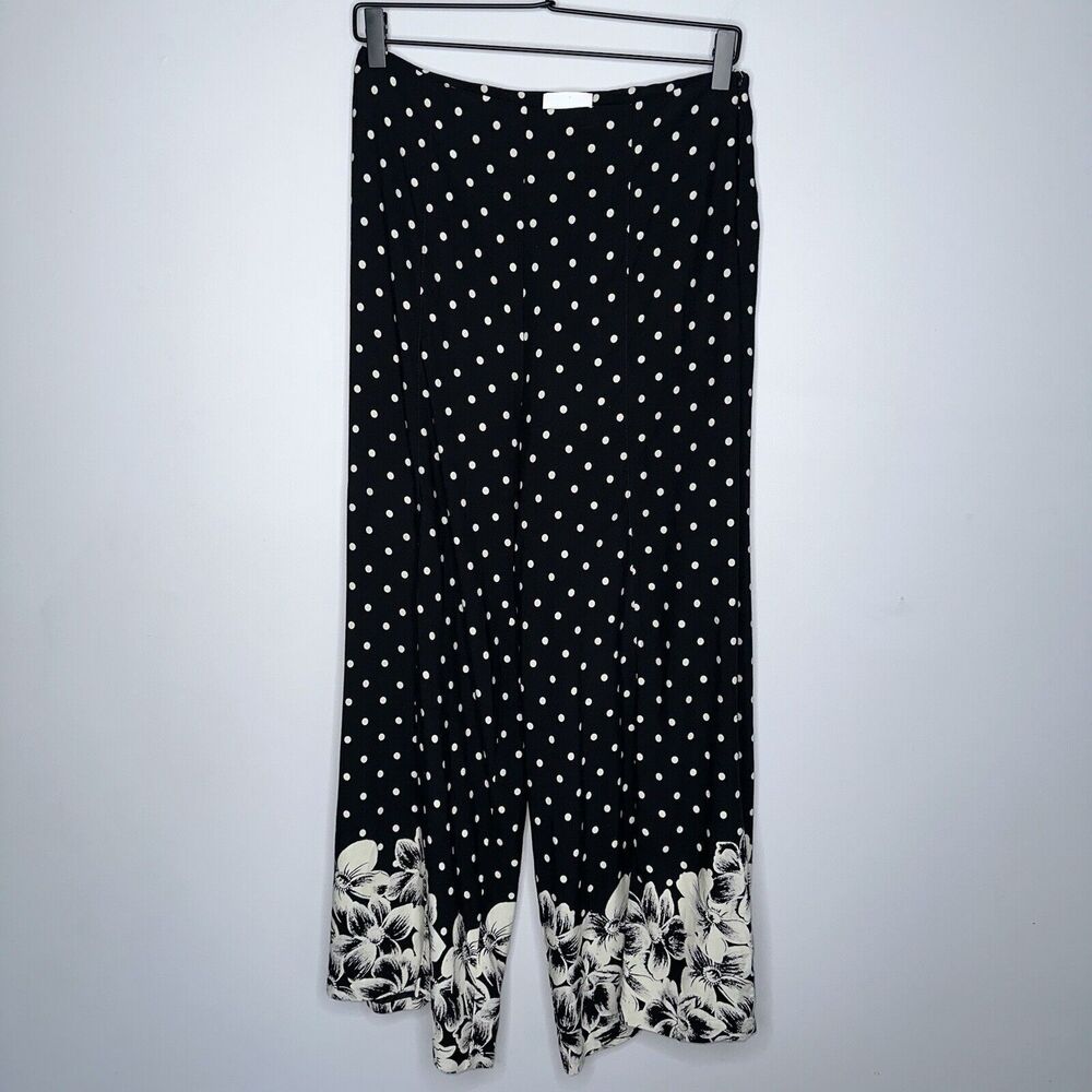 Ett Twa Anthropologie Women’s Chesapeake Wide Leg Pants Polka Dot Floral Size 4